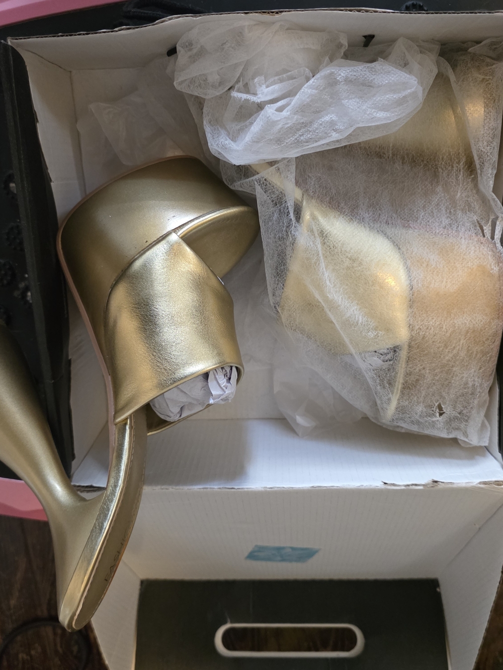 Gold Platform Mule Heels for Women